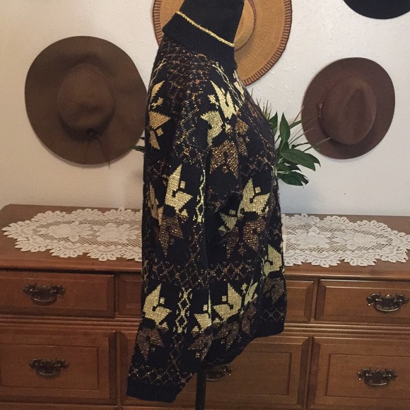 VTG 80’s Metallic Snowflake Knit Sweater - Picture 5 of 14